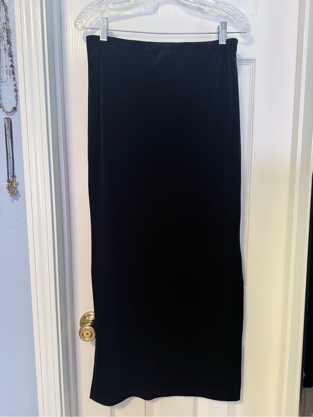 Goddess Black Velvet Maxi Skirt